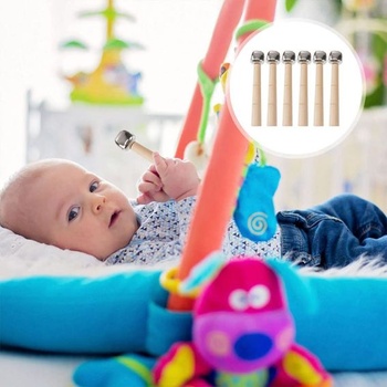 Detská ručná rolnička detská drevená rolnička: 6 kusov cinkot hrkálka rolničky rolničky hudobné