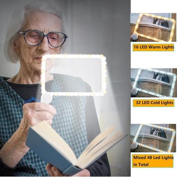 Lupa s LED svetlom, 5X čítacia lupa so svetlom
