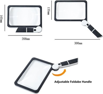 Lupa s LED svetlom, 5X čítacia lupa so svetlom