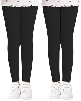 Adorel Stretch Legíny bavlněné kalhoty pro dívky Balení 2 ks černé 6-7 let (vel. výrobce 130)