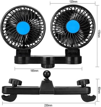 SUPAREE Elektrický ventilátor do auta 12V Letní chladicí vzduchový cirkulátor se změnou rychlosti