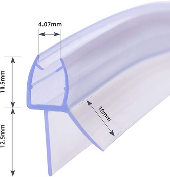 KOOBON sprchové těsnění zakřivené 2x 50 cm kulaté sprchové čtvrtkruhové těsnění sprchových dveří