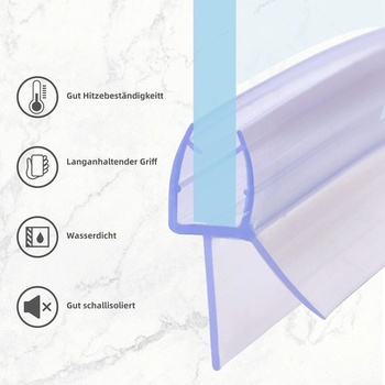 KOOBON sprchové těsnění zakřivené 2x 50 cm kulaté sprchové čtvrtkruhové těsnění sprchových dveří