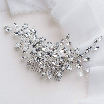 Unicra Svatební hřeben do vlasů Křišťálové vlasové doplňky Štrasové svatební příčesky pro ženy