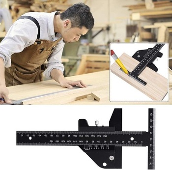 Woodworking Scribe - Značkovacie pravítko v tvare T Drevoobrábacie Scribe Nástroj pre domácich majstrov