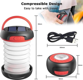 GlobaLink LED kempingová lampa skládací solární kempingová svítilna powerbanka se 2 způsoby