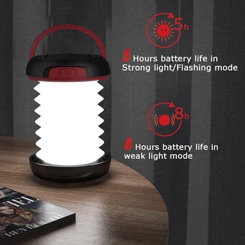 GlobaLink LED kempingová lampa skládací solární kempingová svítilna powerbanka se 2 způsoby