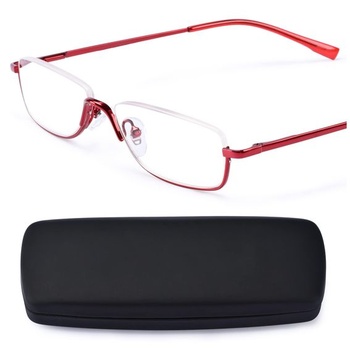 Brýle na čtení EYEGUARD, brýle na čtení s polovičním rámem, lehká kovová pomůcka na čtení pro muže