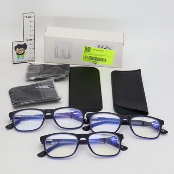 Okuliare na čítanie MMOWW DEL006-3pc-Blue-3.0
