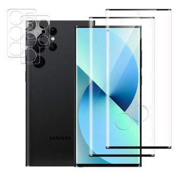 Agedate 2 kusy ochranná fólie na tvrzené sklo pro Samsung Galaxy S22 Ultra se 2 kusy ochranného