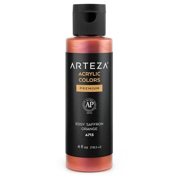 ARTEZA akrylová barva duhová, A713 Saffron Orange, lahvička 118 ml, vysoce viskózní třpytivá
