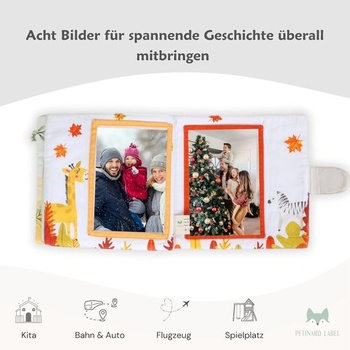 Petinard Label fotoalbum bábätko fotokniha z biobavlny Aj s hryzacím krúžkom a príveskom ako