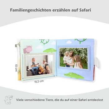 Petinard Label fotoalbum bábätko fotokniha z biobavlny Aj s hryzacím krúžkom a príveskom ako