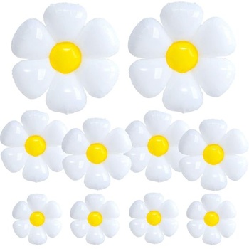 10 fóliových balónikov Daisy, Daisy Balloons, White Flower Mylar Folio Balloons, Daisy Balloon, Daisy