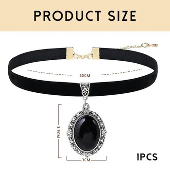 Moguri® Gothic Vintage viktoriánsky náhrdelník s obojkom, náhrdelník s obojkom, čierny zamat,