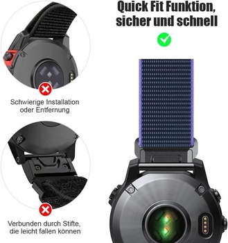 ANBEST 22mm nylonový popruh pre Garmin Fenix 7 Pro/6 Pro/Fenix 8 47mm popruh, slučkový suchý zips