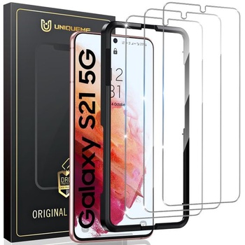 UniqueMe Pack 3 celoobrazovkových ochranných fólií pro pancéřové ochranné sklo Samsung Galaxy S21