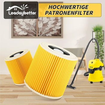 Balení 2 ks filtračních vložek pro Kärcher Premium WD3 WD2 MV2 MV3 WD 3P, WD 3.200, WD 3.500 P, SE