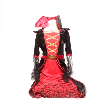 Strašidelné výtvory Kostým Royal Vampire pre dievčatá Deluxe Set Halloween gotický Viktoriánska