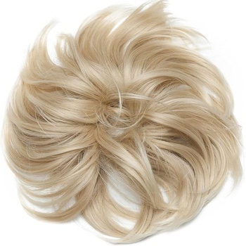 SEGO Hair Extensions Updo Hairpiece Drdol do vlasov [veľký-80g] OBJEMNÝ Messy Wavy 24T613 Ash Blonde