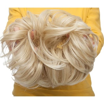 SEGO Hair Extensions Updo Hairpiece Drdol do vlasov [veľký-80g] OBJEMNÝ Messy Wavy 24T613 Ash Blonde