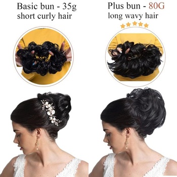 SEGO Hair Extensions Updo Hairpiece Drdol do vlasov [veľký-80g] OBJEMNÝ Messy Wavy 24T613 Ash Blonde