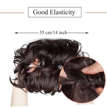 SEGO Hair Extensions Updo Hairpiece Drdol do vlasov [veľký-80g] OBJEMNÝ Messy Wavy 24T613 Ash Blonde