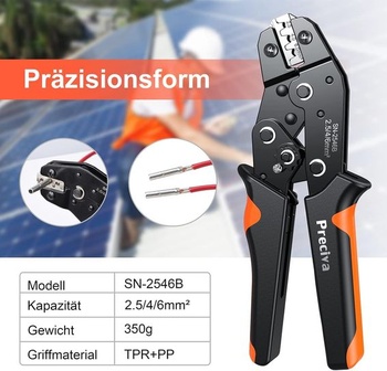 Solárny krimpovací nástroj, Preciva Solar Connector krimpovací nástroj pre 2,5/4,0/6,0 mm2 solárny