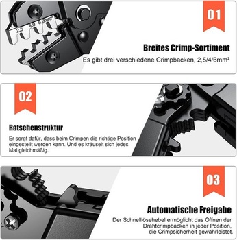 Solárny krimpovací nástroj, Preciva Solar Connector krimpovací nástroj pre 2,5/4,0/6,0 mm2 solárny