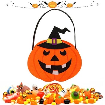 Halloweenský bonbónový sáček, halloweenská dýňová taška, halloweenská lahůdková taška, halloweenská