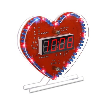 Sada elektronických hodin LED ve tvaru srdce, 4místné…