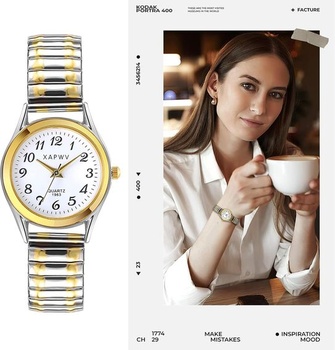 JewelryWe Dámske náramkové hodinky, elegantné analógové Quartz hodinky s digitálnym ciferníkom a