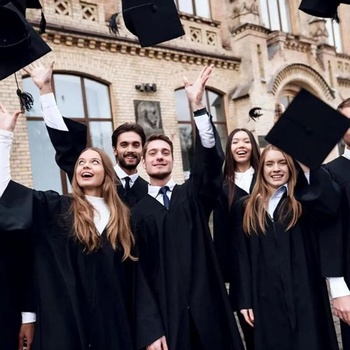 Raveparty Graduate Talar s klobúkom, promočný talár, promočný talár, doktorandský klobúk, Akademický