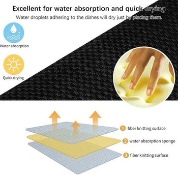 Ulable Drying Mat Mikrovlákno Rýchloschnúci 2 balenia Podložka na riad Podložka na riad pre