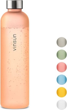 Vinsun láhev na pití 1l oranžová - opakovaně použitelná, vhodná pro oxid uhličitý, BPA free, Tritan