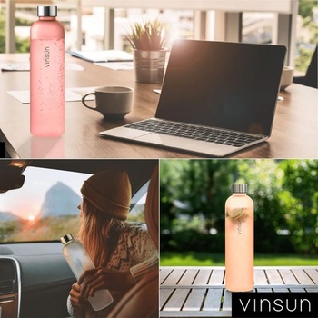 Vinsun láhev na pití 1l oranžová - opakovaně použitelná, vhodná pro oxid uhličitý, BPA free, Tritan