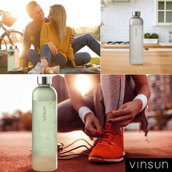 Vinsun láhev na pití 1l oranžová - opakovaně použitelná, vhodná pro oxid uhličitý, BPA free, Tritan