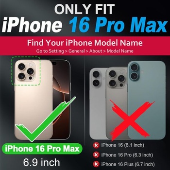 Púzdro SHIELDON pre iPhone 16 Pro Max, ochranné púzdro [Originálna koža] [Slot na kartu] [Funkcia