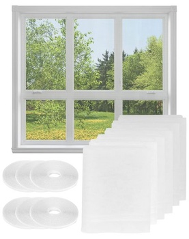 QWORK 6dílná moskytiéra na okno, moskytiéra, moskytiéra, do domu, okna, kuchyně, 130 x 150 cm, se 6