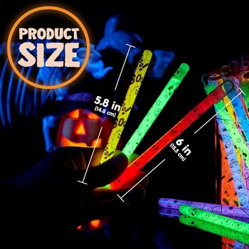 JOYIN 30 ks Halloweenské rôzne svietiace paličky na zavesenie v 8 rôznych vzoroch a 6 farbách pre