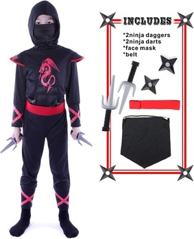Dětský kostým dračího ninjy Sincere Party, 7dílný, unisex, nindžovský kostým na hraní rolí s