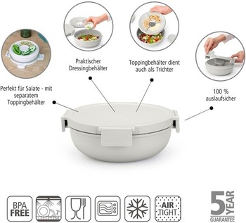 Brabantia - Make & Take Miska na šalát 1,3 l - Vyberateľná vložka - Bezpečné zacvaknutie - Netesnosť