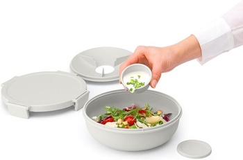 Brabantia - Make & Take Miska na šalát 1,3 l - Vyberateľná vložka - Bezpečné zacvaknutie - Netesnosť