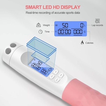 Športové švihadlo Flintronic, dvojúčelové švihadlo, s časovačom a počítadlom kalórií, bezdrôtové