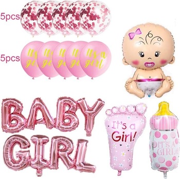 Dětská dekorace na miminko, holčičí balónek, Růžové balónky It a girl, party dekorace s odhalením