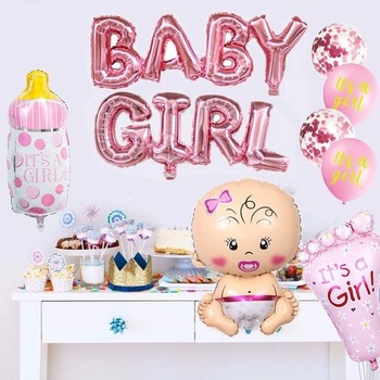 Dětská dekorace na miminko, holčičí balónek, Růžové balónky It a girl, party dekorace s odhalením