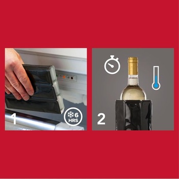 Flexibilná vinotéka Vacu Vin – opakovane použiteľná čierna – návlek na chladenie vína pre štandardné