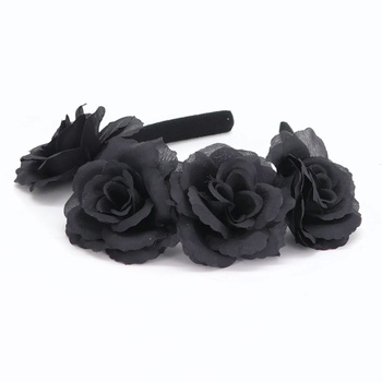 Čelenka Balinco, s čiernymi ružami, čierna