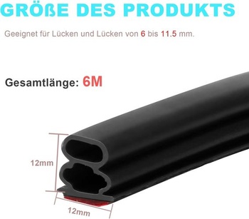 Tesniaca páska na tesnenie dverí, samolepiaca 12 mm (Š) x 12 mm (H) / 6 m (D), tesnenie zárubne,
