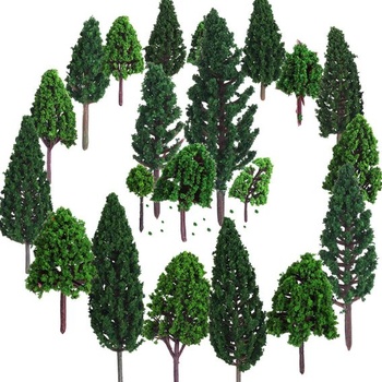 22 kusů modelové stromy 3-16 cm smíšený model stromu vlak…